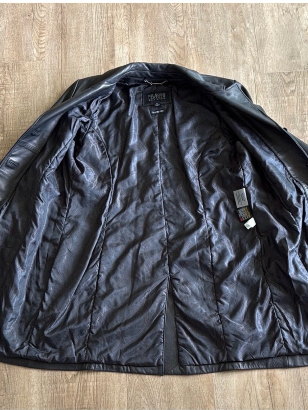 Wilsons Leather Black Leather Button-Front Coat - Picture 9 of 9